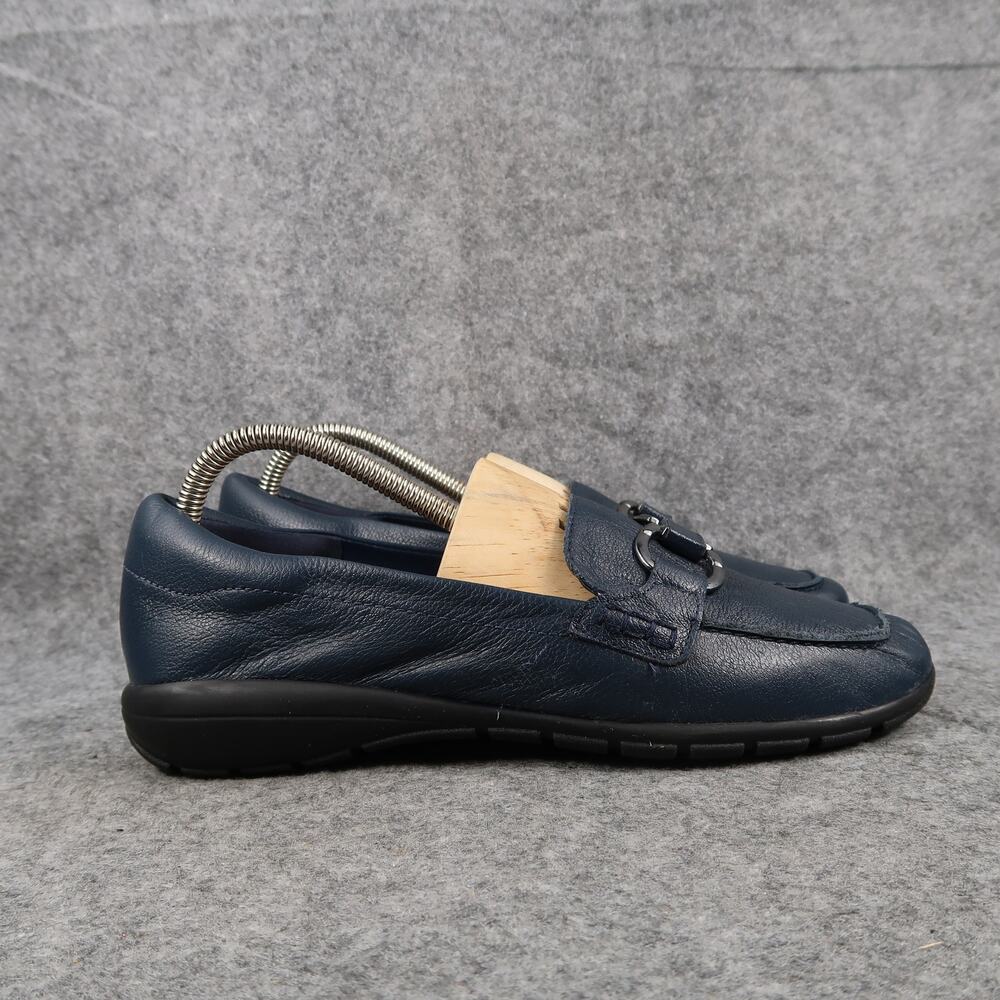 Easy Spirit Shoes Womens 8 Loafers Leather Comfort Slip On Blue Avienta Casual